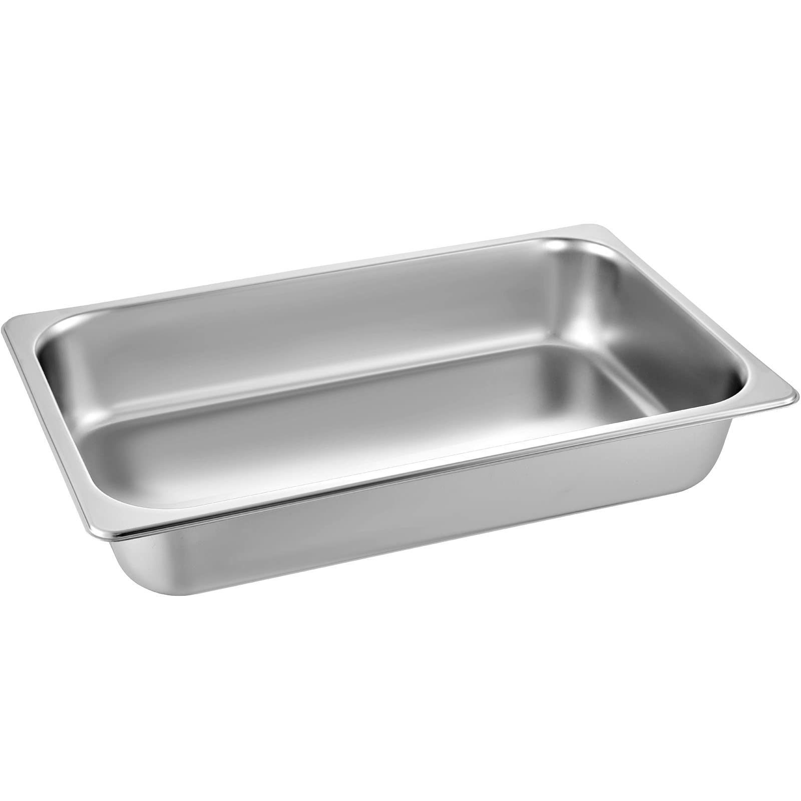 VEVOR 4 Pack Stainless Steel Hotel Pans,Full Size 3.7 Inch Deep 0.8mm Thick Anti Jam Commercial Food Pans with lid,Catering Food Storage Metal Pan for Steam Tables, Restaurants,20.8 x 13 x 3.7 inch. - Image 9