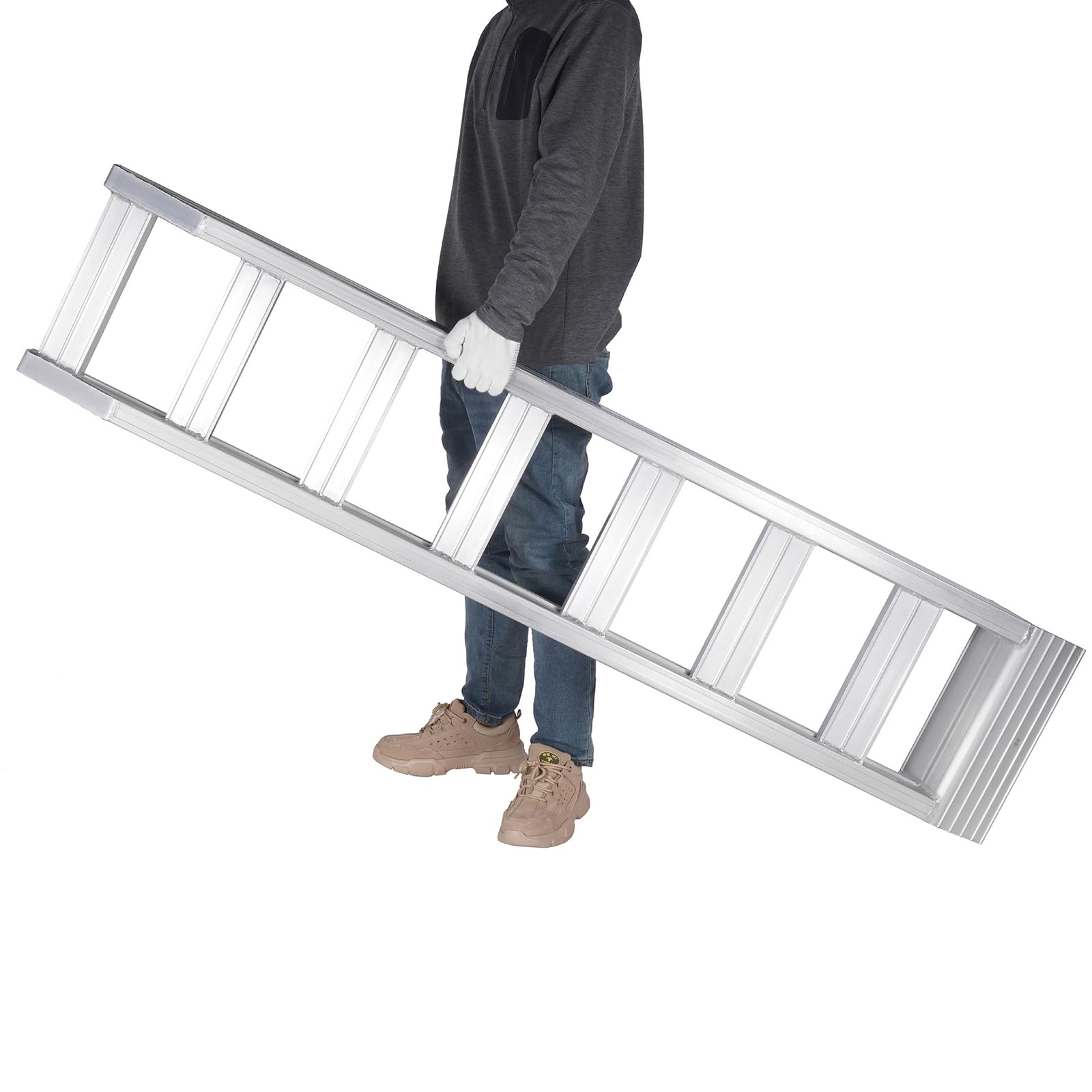 VEVOR Aluminum Ramps, 8810 lbs, Heavy-Duty Ramps with Top Hook Attaching End, Universal Loading Ramp for Motorcycle, Tractor, ATV/UTV, Trucks, Lawn Mower, 72" L x 15" W, 2Pcs - Image 4