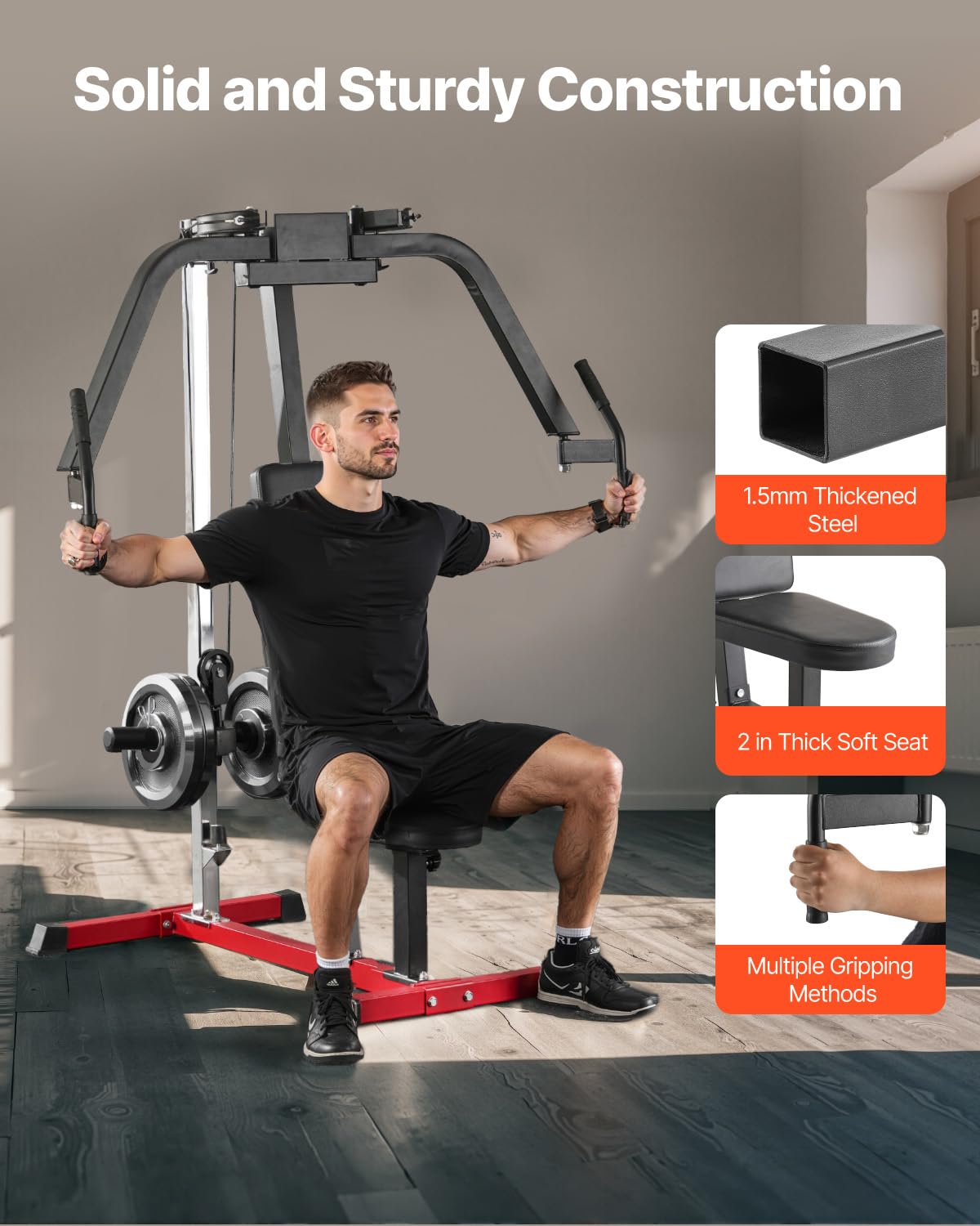 VEVOR Chest Fly Machine, Upper Body Specialty Machine for Home Gym, Adjustable Fly and Reverse Delt Machine, for Chest, Back, Pectoral, Rear Deltoid and Shoulder Workouts, Hold up to 450LBS - Image 5