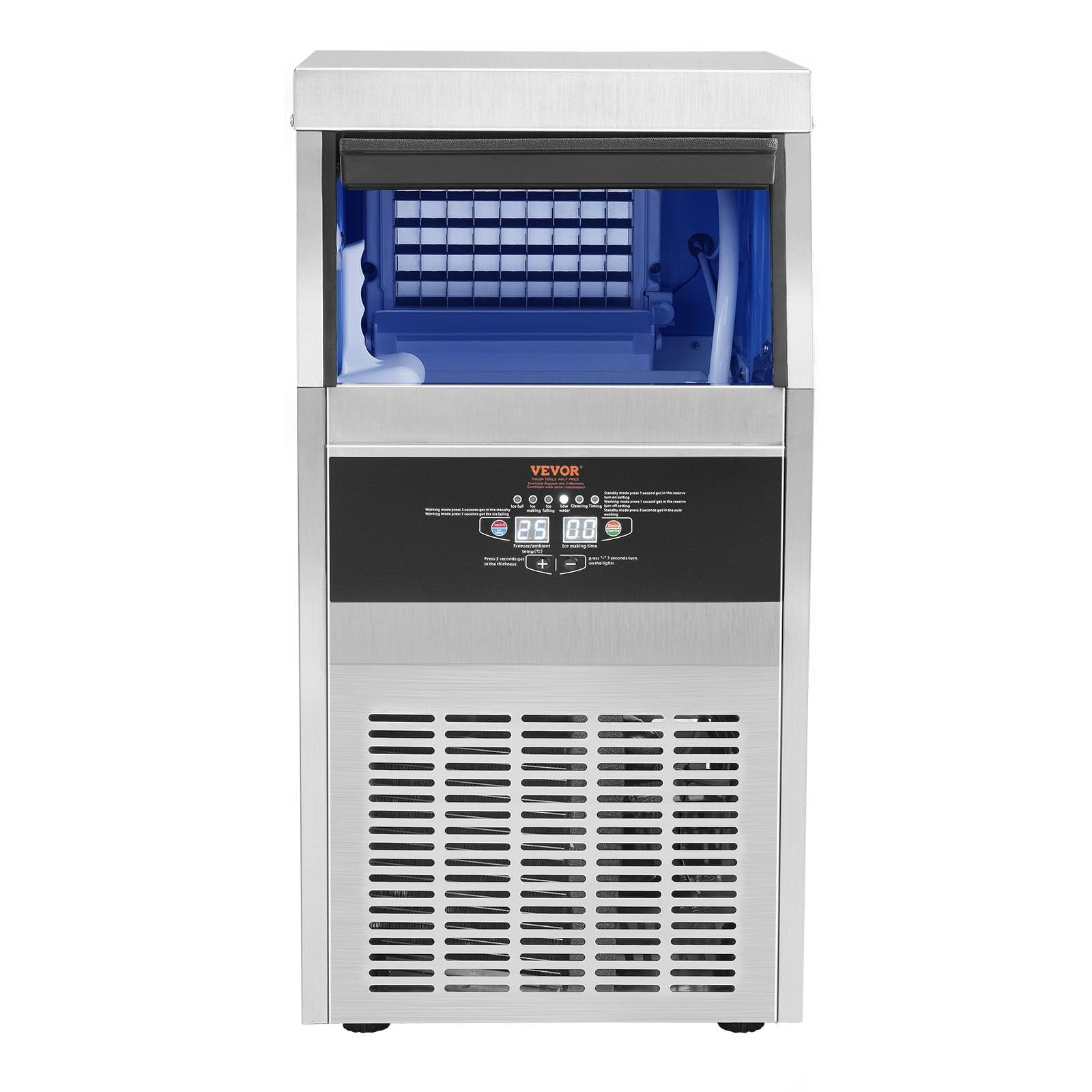 VEVOR Commercial Ice Maker 10 Pound Ice Maker 22 Pounds Storage Capacity 36 ICES 12-15 Sq. 90LBS/2 4H - Image 10