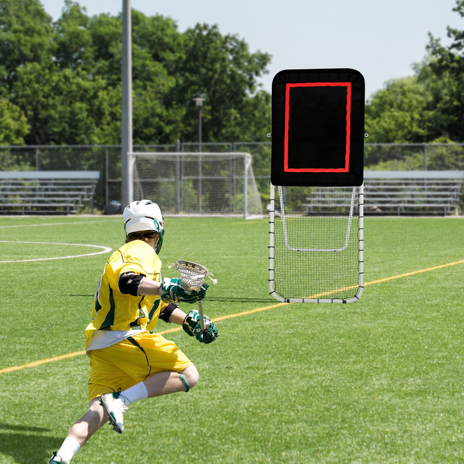 VEVOR Folding Lacrosse Rebounder for Backyard, Volleyball Bounce Back Net, Pitchback Throwback Baseball Softball Return Training Screen, Adjustable Angle Shooting Practice Training Wall - Image 8