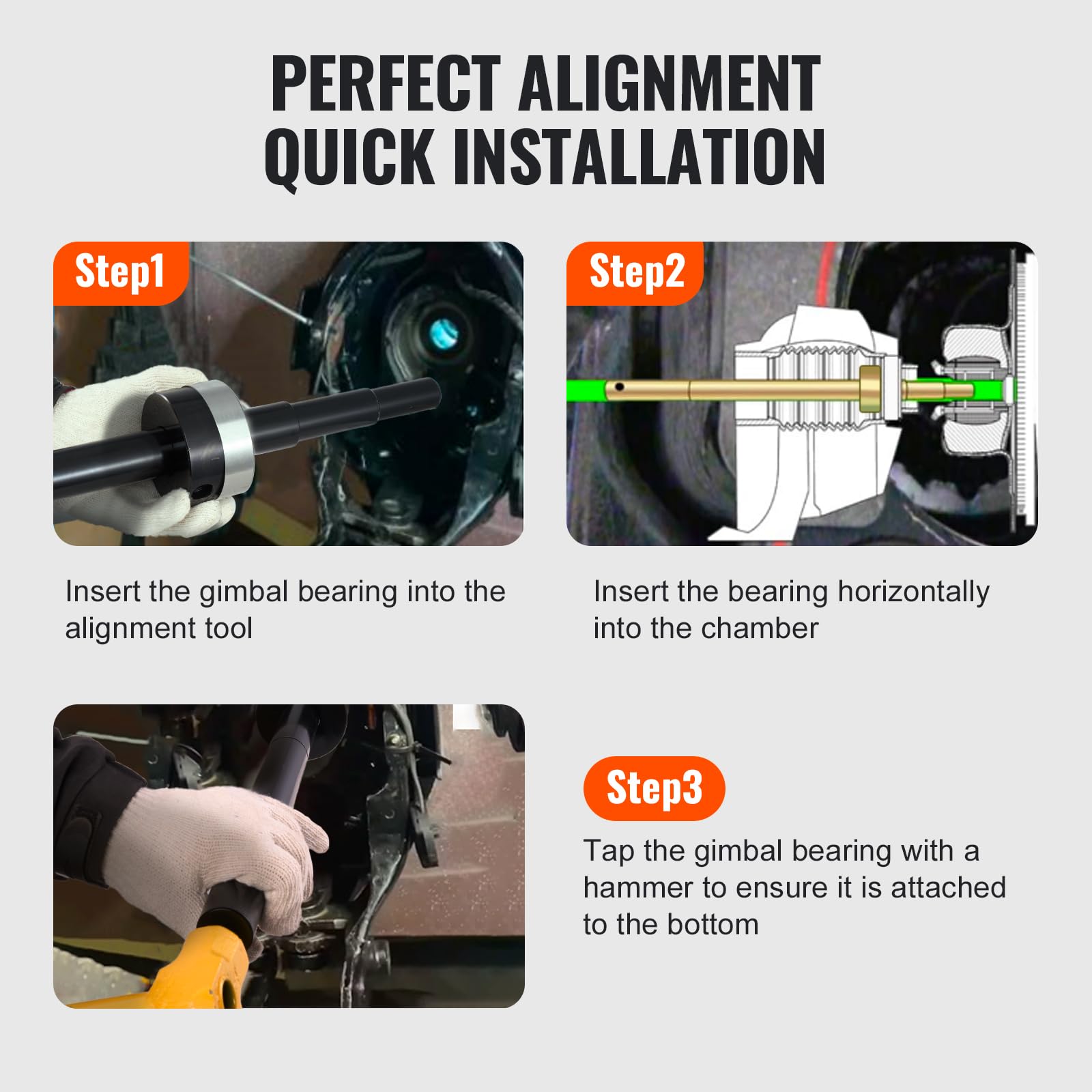 VEVOR Gimbal Bearing Alignment and Install Kit, Heavy Duty Engine Alignment Tools Set Fits for Mercruiser Alpha, Alpha 1, MR, Bravo, OMC, Cobra, and Volvo - Image 6