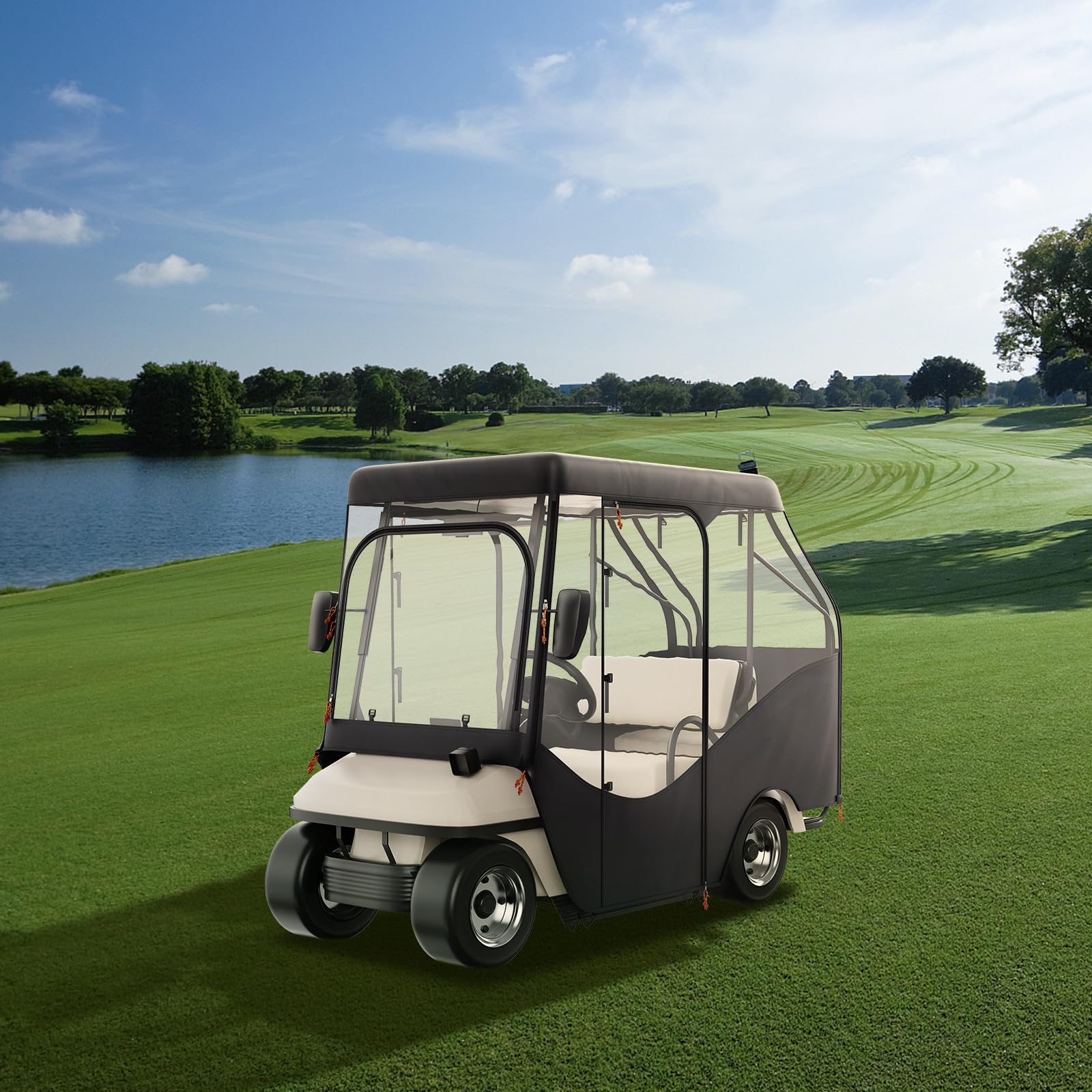 VEVOR Golf Cart Enclosure, Polyester Driving Enclosure, Club Car Covers Universal Fits for Most Brand Carts, Sunproof and Dustproof Outdoor Cart Cover - Image 8