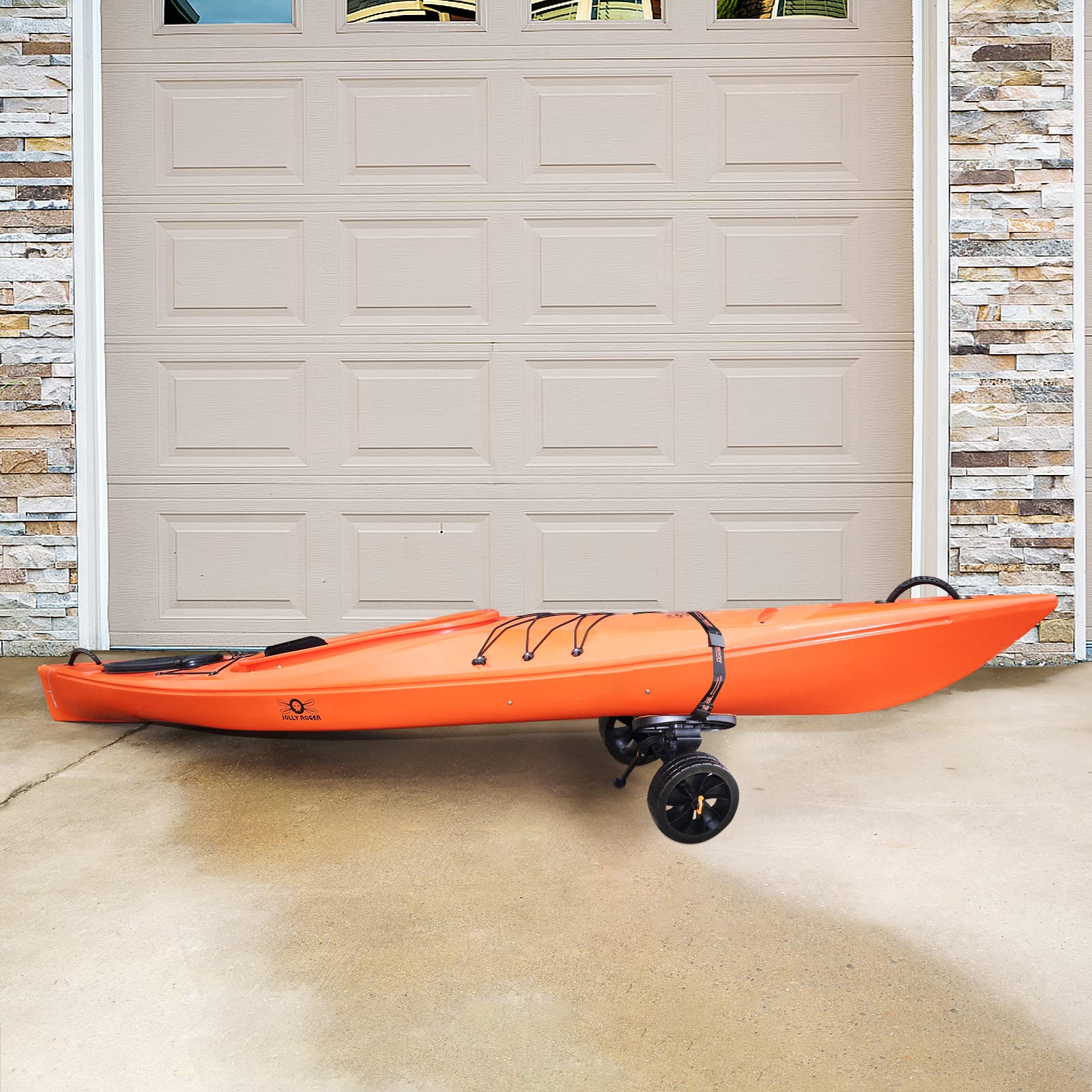 VEVOR Kayak and Canoe Trolley Cart with 10'' Solid Tires，320lbs Load Capacity with Adjustable Brackets and Straps，All-Terrain Durable Kayak Dolly cart - Image 8