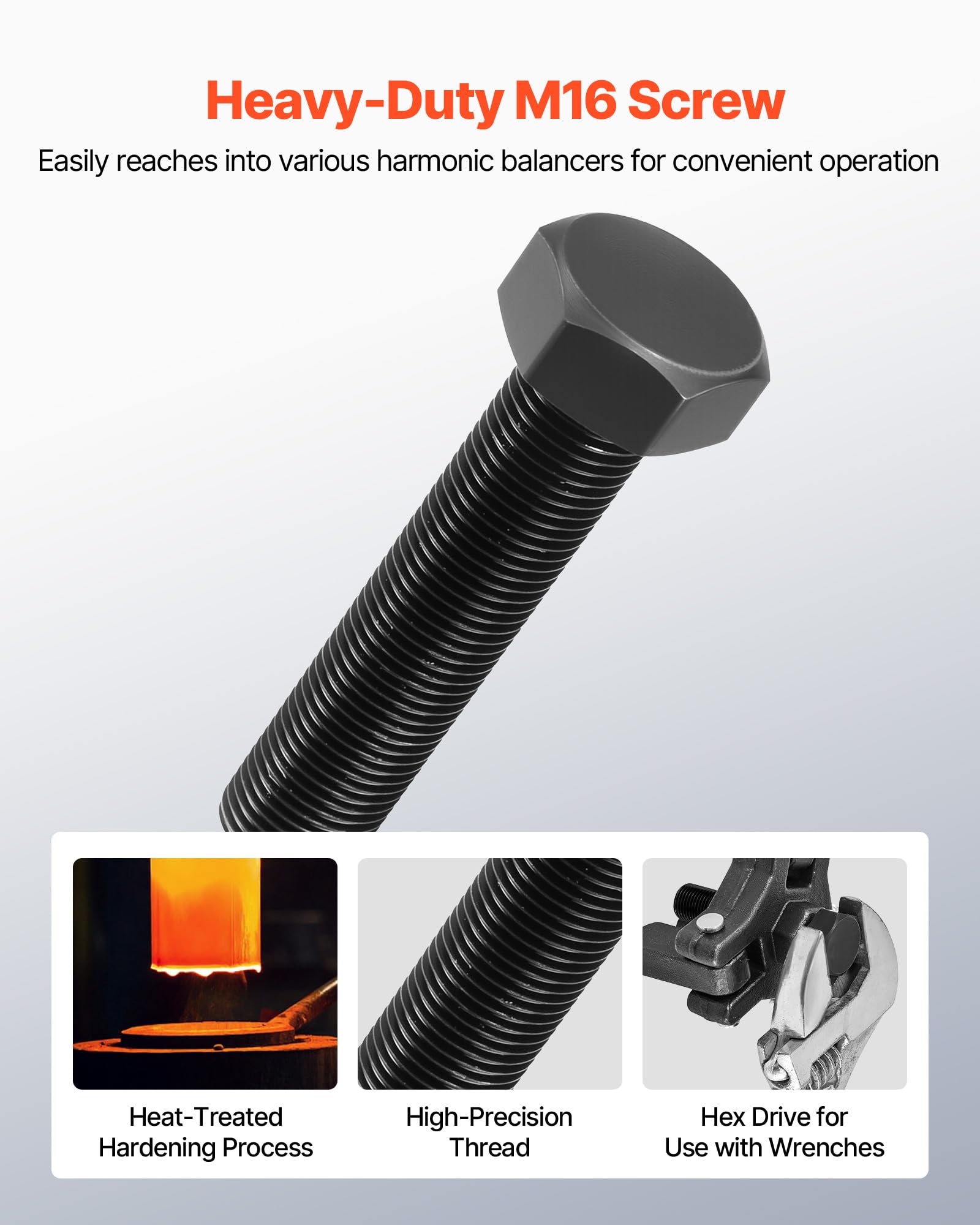 VEVOR LS Harmonic Balancer Puller Kit, Adjustable 3-Jaw Puller Fits Most Late Model Vehicles, 3-Jaw Pulley Puller Set with 4 Forcing Rods for Removing Harmonic Balancers Without Removing The Radiator - Image 5