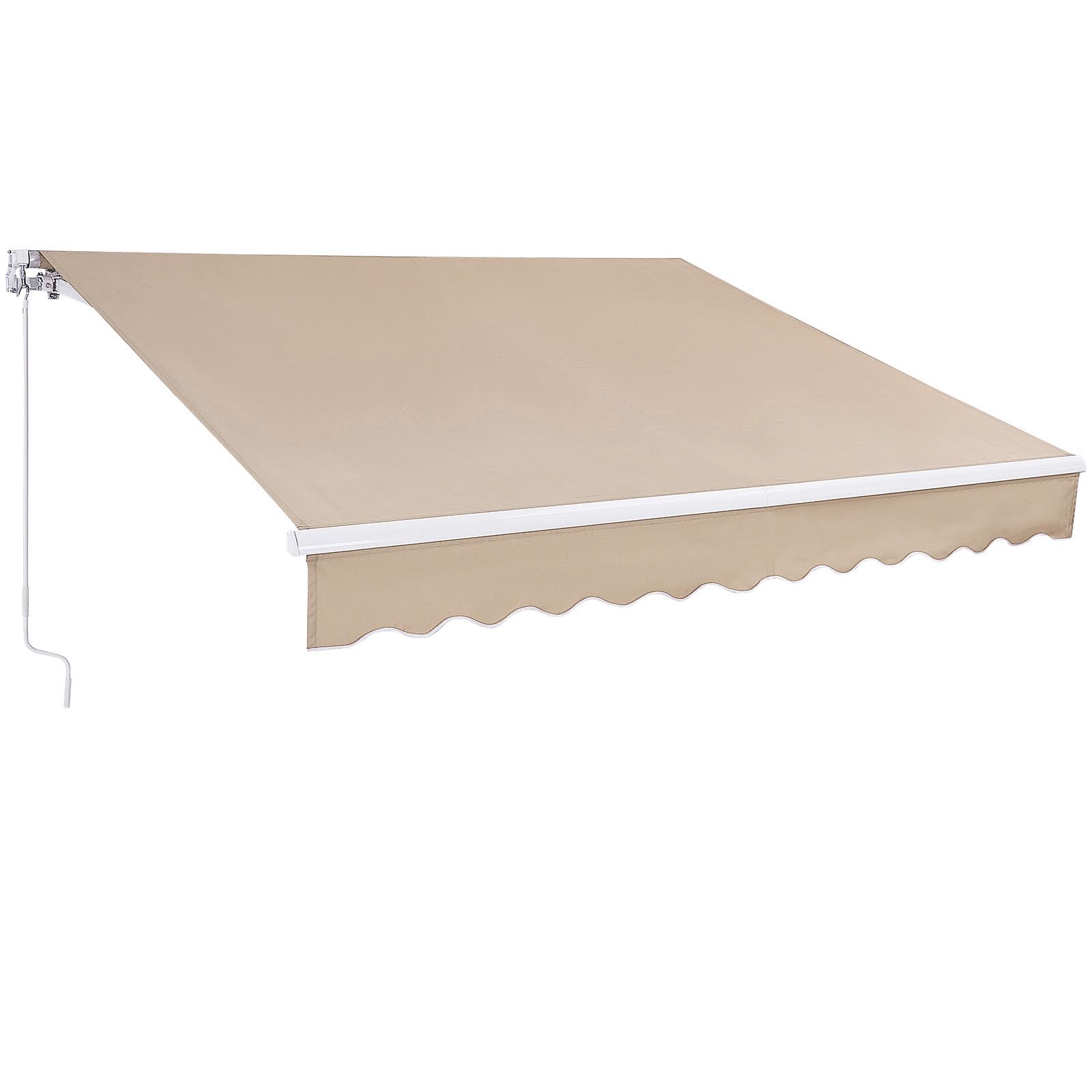 VEVOR Manual Retractable Awning, 12 x 10 ft Outdoor Patio Awning Retractable Sun Shade, Patio Door Window Water-Resistant Polyester Awning Sunshade Shelter with Crank Handle for Balcony, Backyard - Image 10