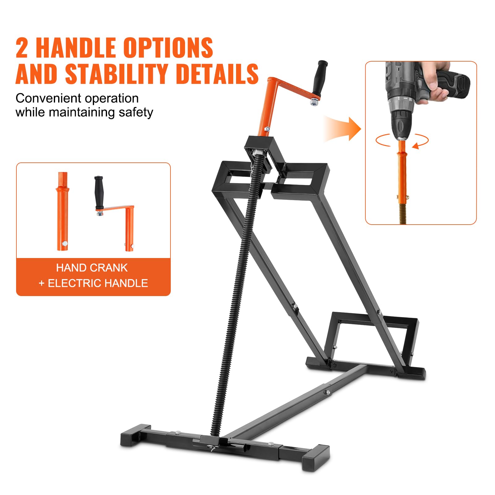 Happybuy Ride on Lawn Mower Lift Jack, 880 Lbs Weight Capacity, Telescopic Maintenance Jack with Crank Handle & Power Tool Handle, Black - Image 4