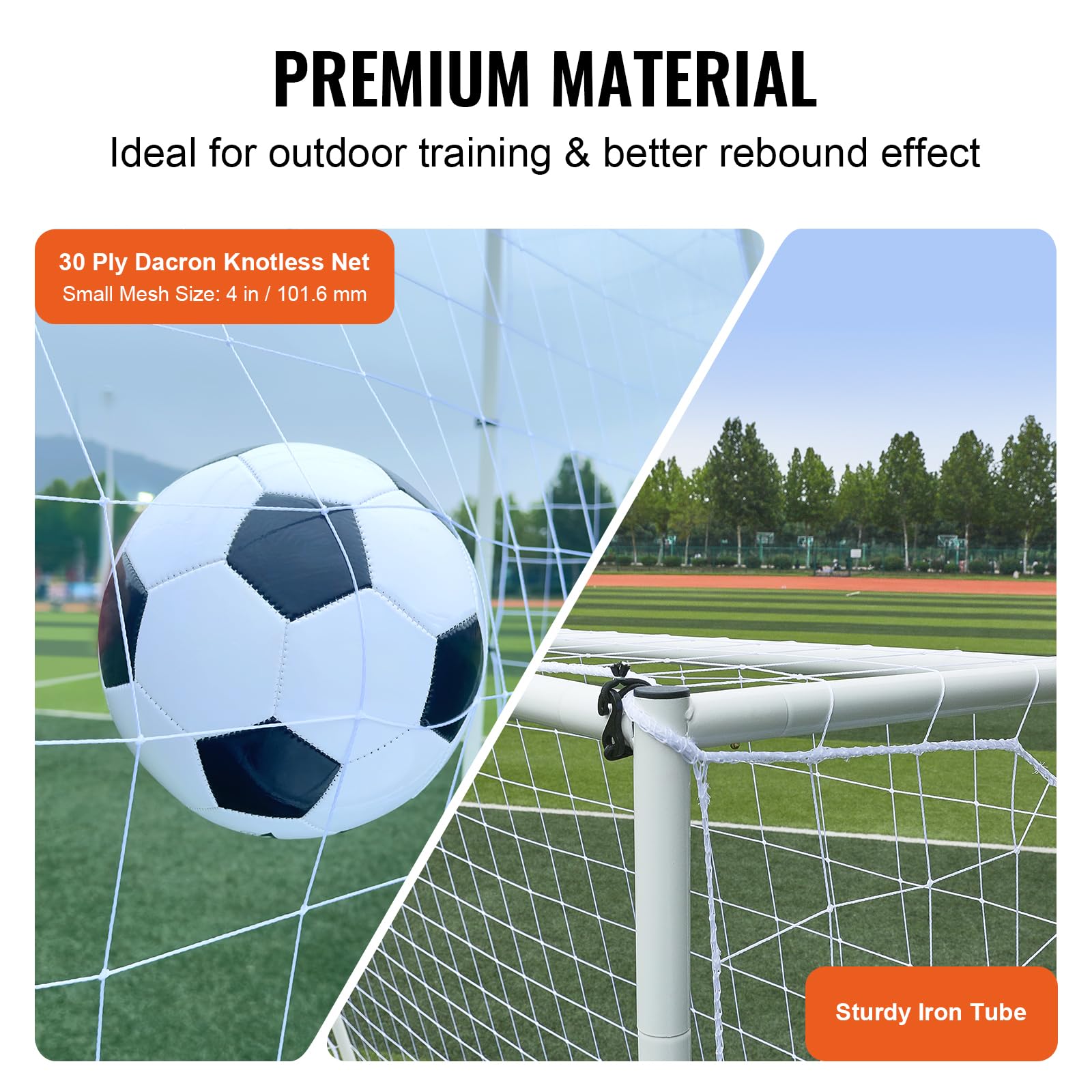 VEVOR Soccer Rebound Trainer, Iron Soccer Training Equipment, Sports Football Rebounder Wall, Double-Sided Rebounding Net, Easy Assembly, Perfect for Backyard Practicing, Solo Training, Passing - Image 4