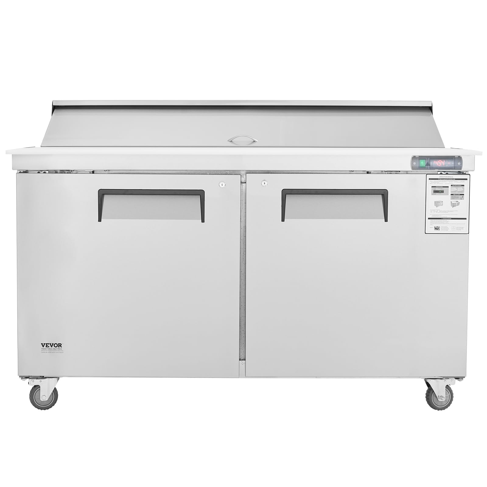VEVOR Under Counter Drawer Refrigerator, 24 In Stainless Steel Fridge with Temperature Control, Dual Drawer Refrigerator with Powerful Compressor & LED Display, for Home, Office, and Commercial Use - Image 9
