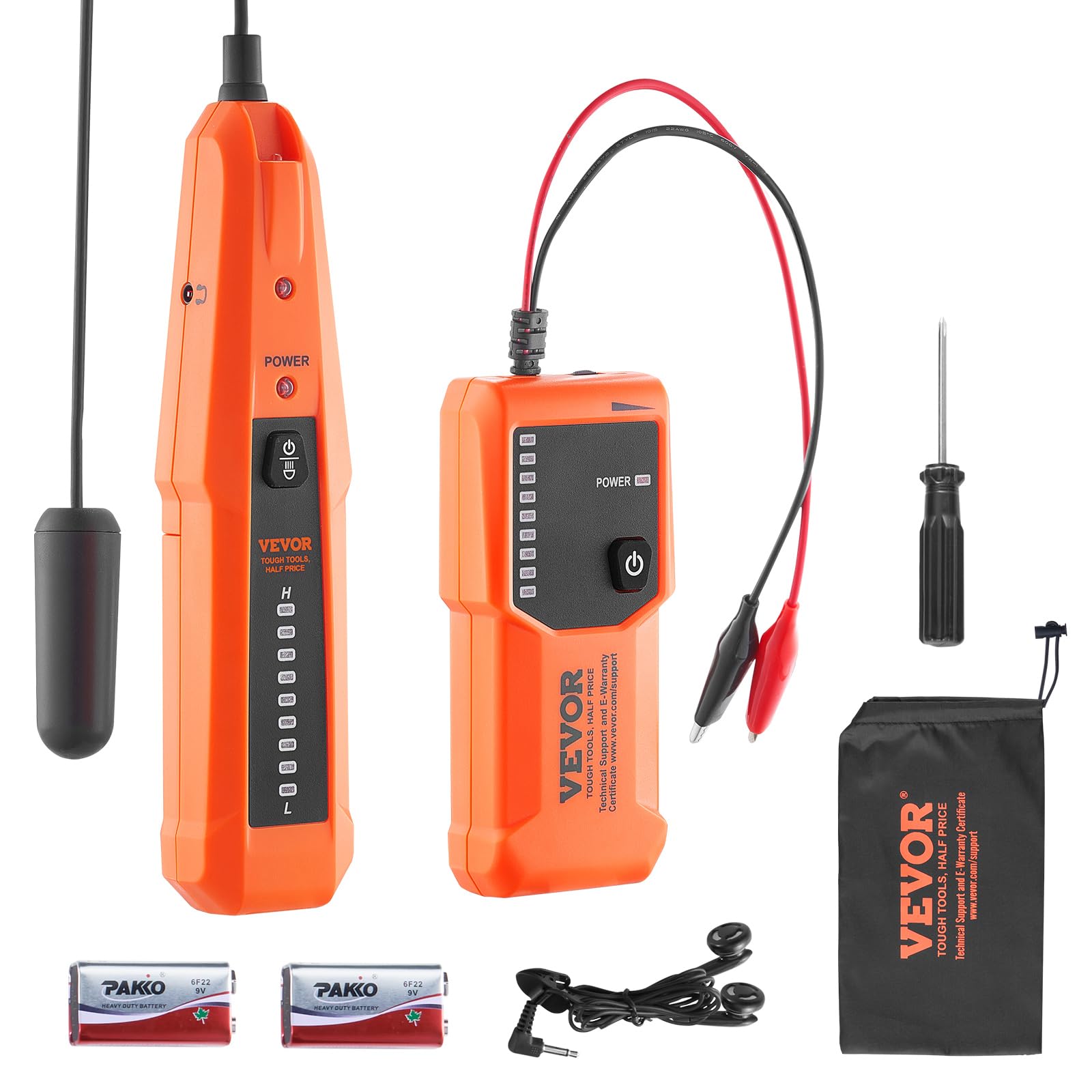 VEVOR Underground Cable Locator, 3 FT Max. Detection Depth, Wire Tracer Break Detector Finder with Earphone, 1000 FT Max.Detection Length Cable Tester for Pet Fence Buried Sprinkler Valve Irrigation - Image 9